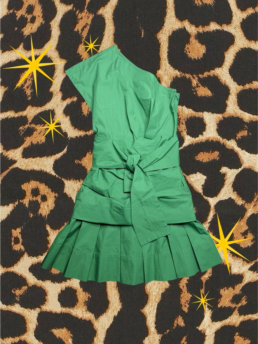 DEREK LAM 10 CROSBY | One m- Shoulder Midi Emerald Green Dress